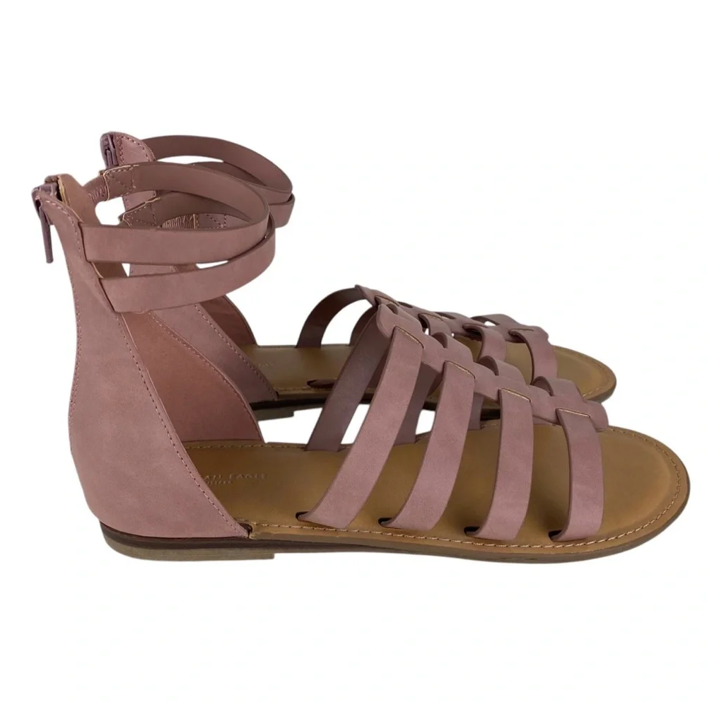 American Eagle AE Gladiator Sandals Women’s Size 8 Pink Maeve Flats - Picture 4 of 12